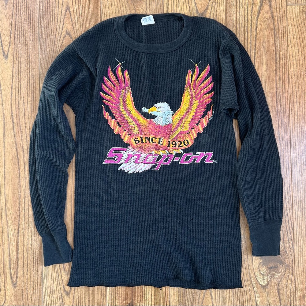 Vtg Snap On tools long John thermal shirt
